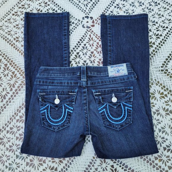 SOLD: True Religion Boot Cut 27 Blue Denim Jean West Rodeo Country Cowgirl - Picture 7 of 7